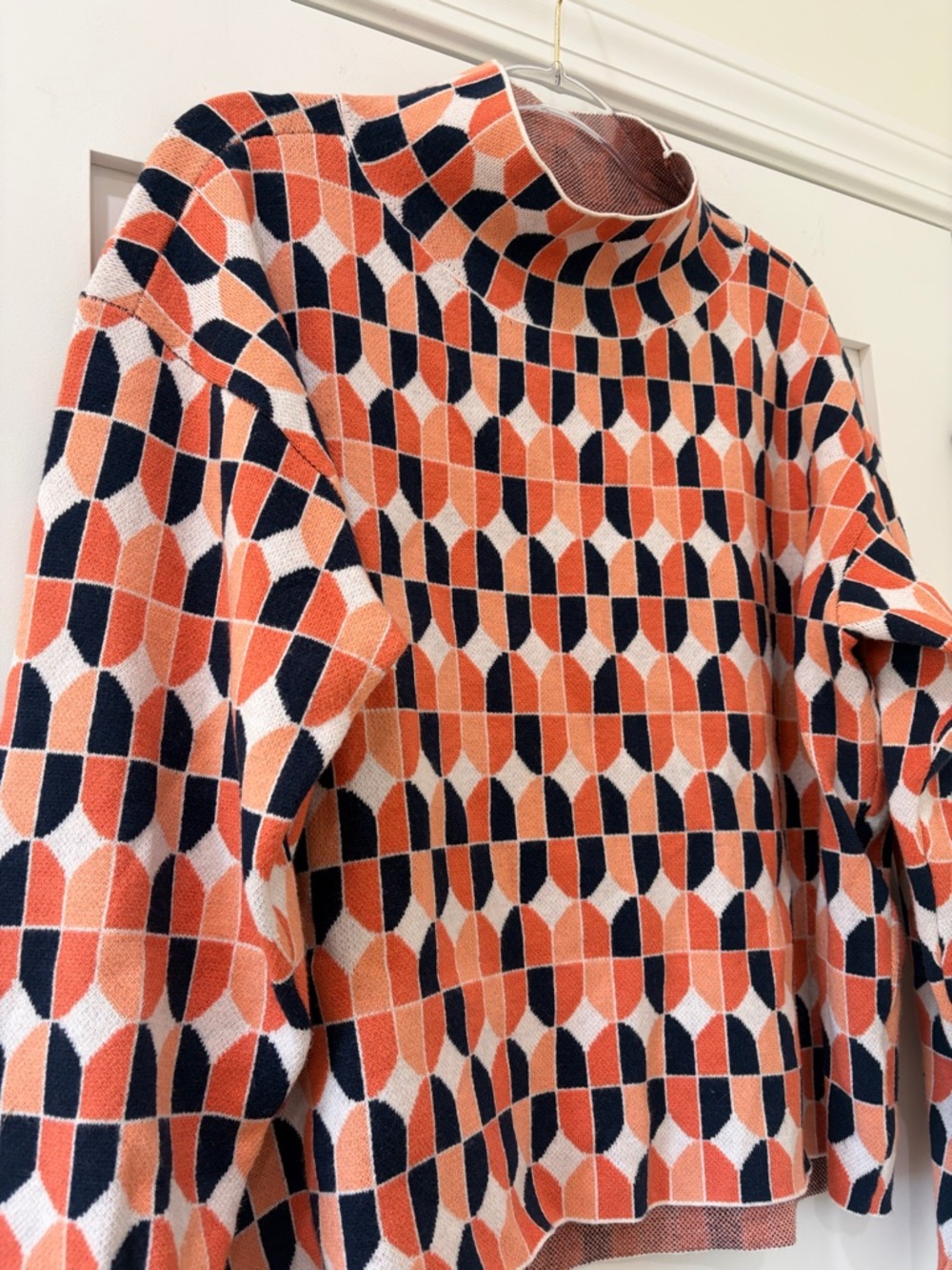 Anthropologie Maeve Intarsia Geo Carys Mock Neck Sweater - Size M - Picture 6 of 11